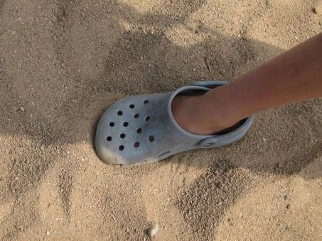 Fuß auf Sand